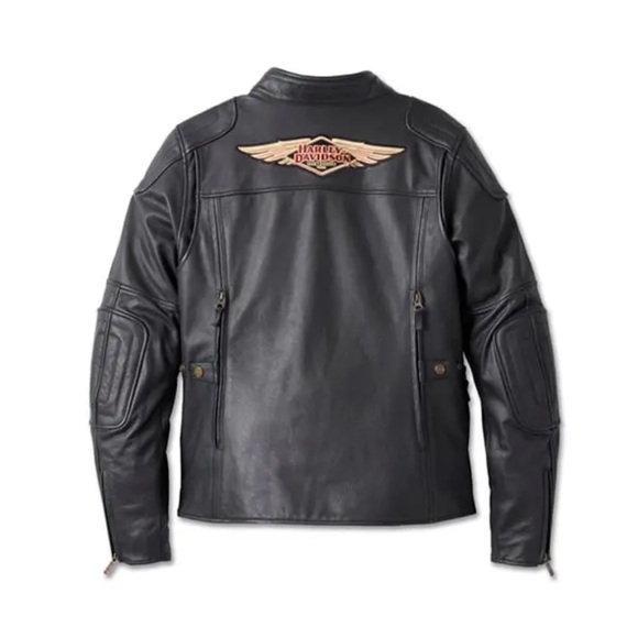 HARLEY-DAVIDSON WOMENS 120TH ANNIVERSARY TRIPLE VENT SYSTEM LEATHER JACKET (NWT) - Picture 7 of 8